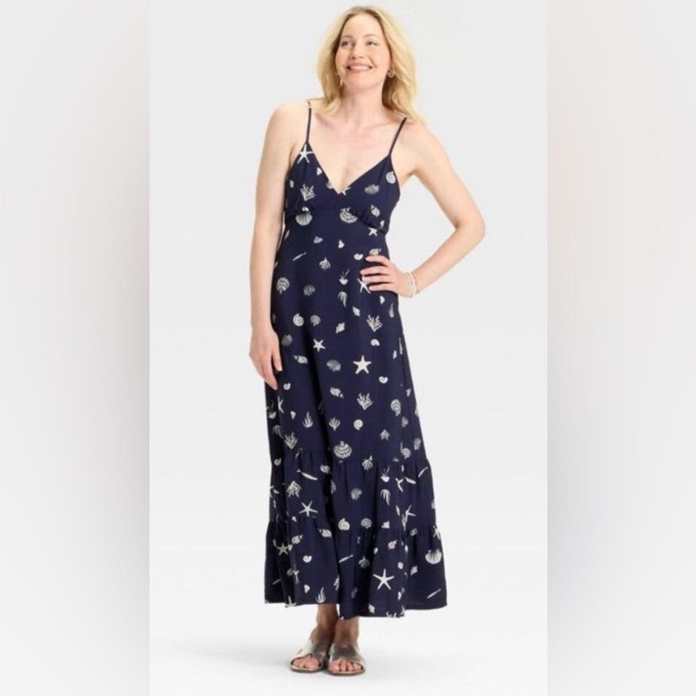 A New Day Open Back Navy Blue Maxi Dress